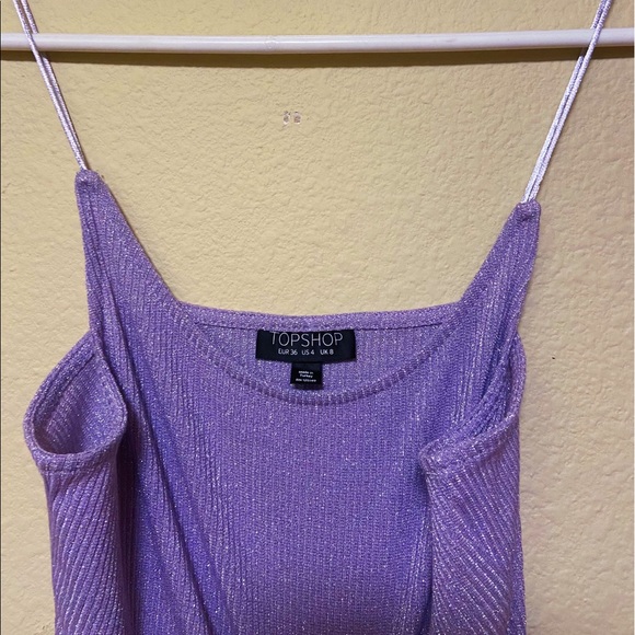 Topshop Lilac Sparkly Bodycon Dress - Picture 3 of 3